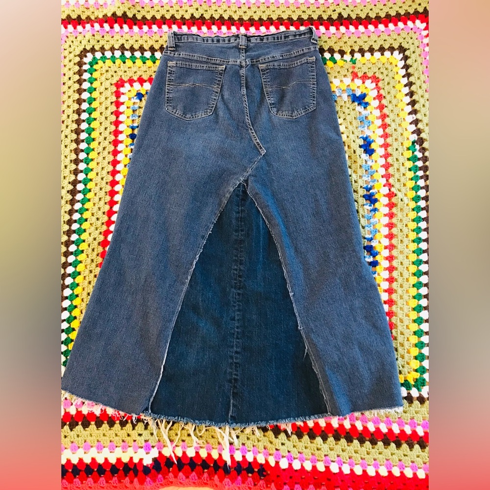 Vintage Denver Hayes handmade Maxi Denim Skirt Size 34” - Picture 3 of 12